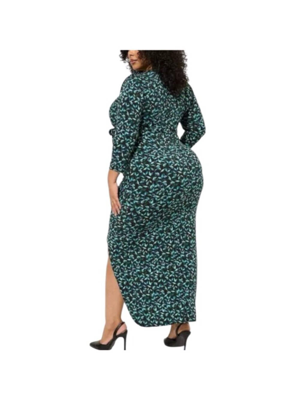Torrid NWT Women's Maxi Studio Knit Hi-Low Dress Watercolor Print Size 22 - Picture 3 of 13